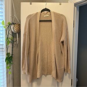 Cotton On brand open knit sweater cardigan in beige.  Size XS.